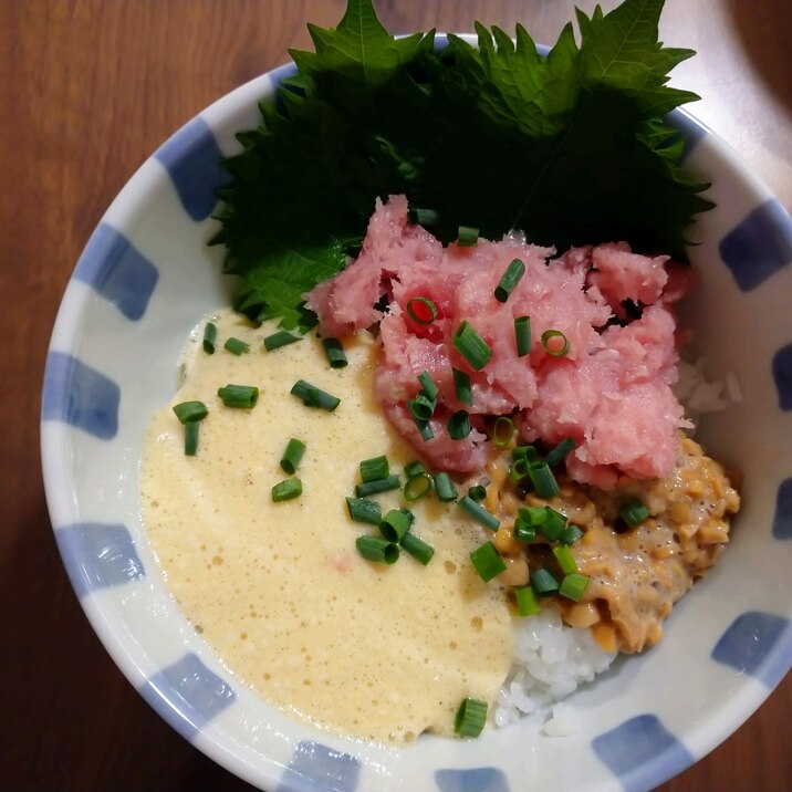 ボリュームアップ☆ネギトロとろろ丼